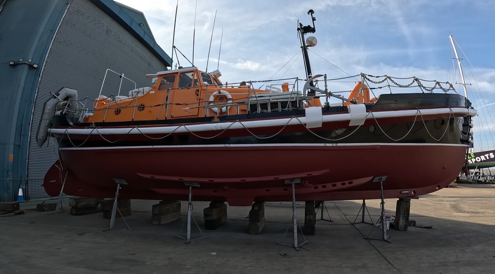 Amity shortly before being returned to sea, 2025