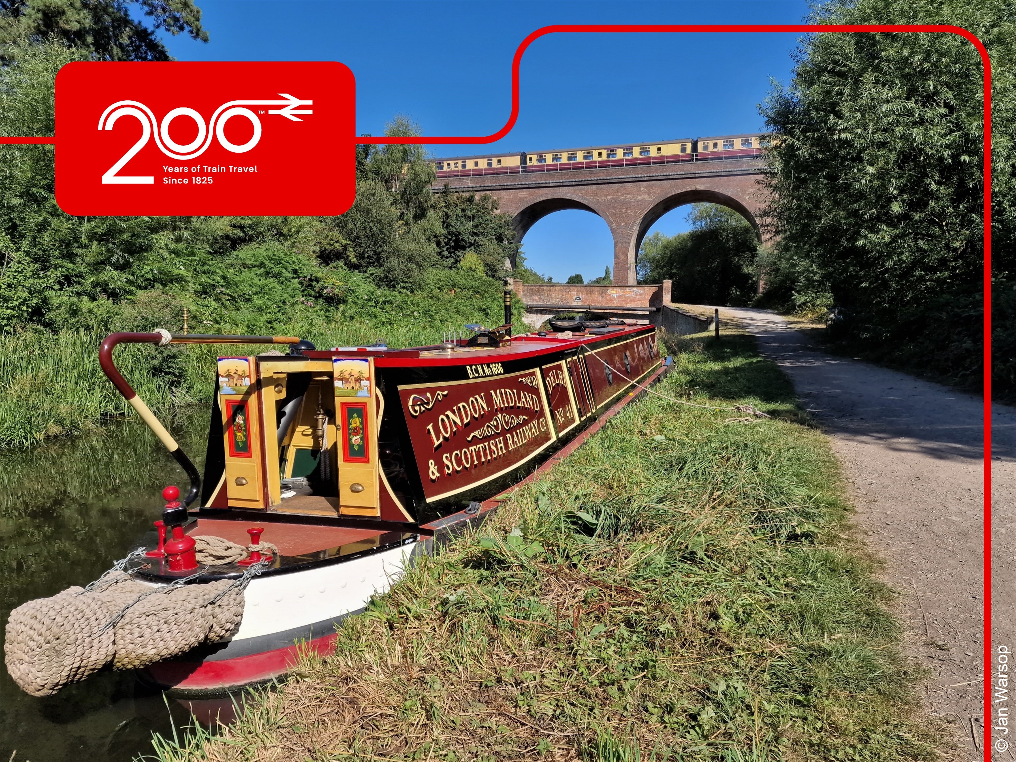 Passing Falling Sands Viaduct by Boat or Train by Jan Warsop