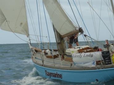 Lively Lady under sail