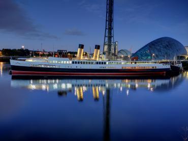 TS Queen Mary at night by David Millar