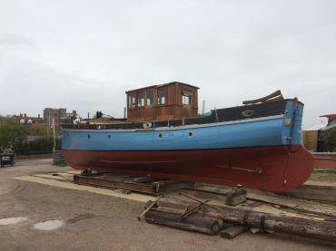 Truant on a slipway, portside view