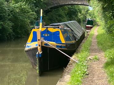 Carina moored in a canal