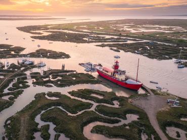 Tollesbury Saltings Sunrise form above by Dan Brand