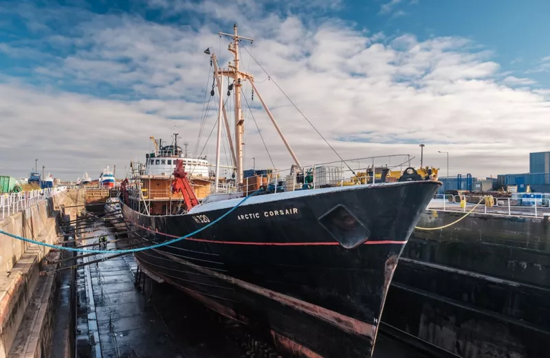 Arctic Corsair in dry dock
