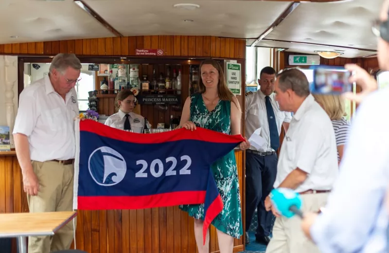 Princess Marina being presented with the Flagship of the Year Award