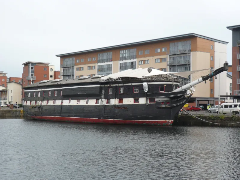 HMS Unicorn, starboard bow view