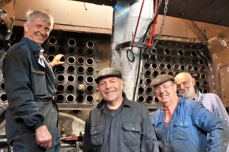 Engineer team of the steam tug Kerne