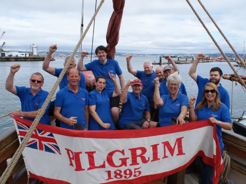 Pilgrim of Brixham voluntees on board the vessel