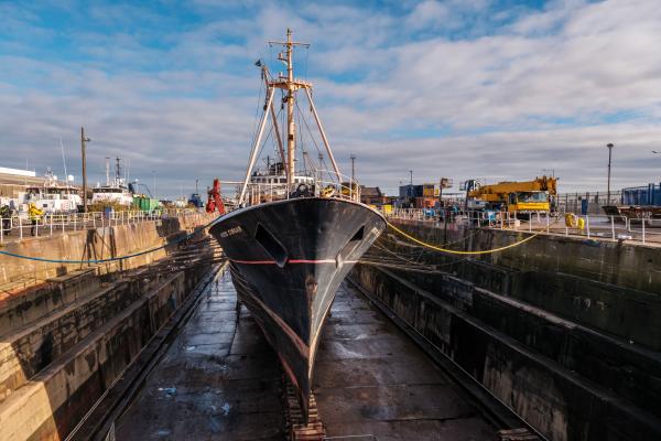 Arctic Corsair in dry dock November 2021