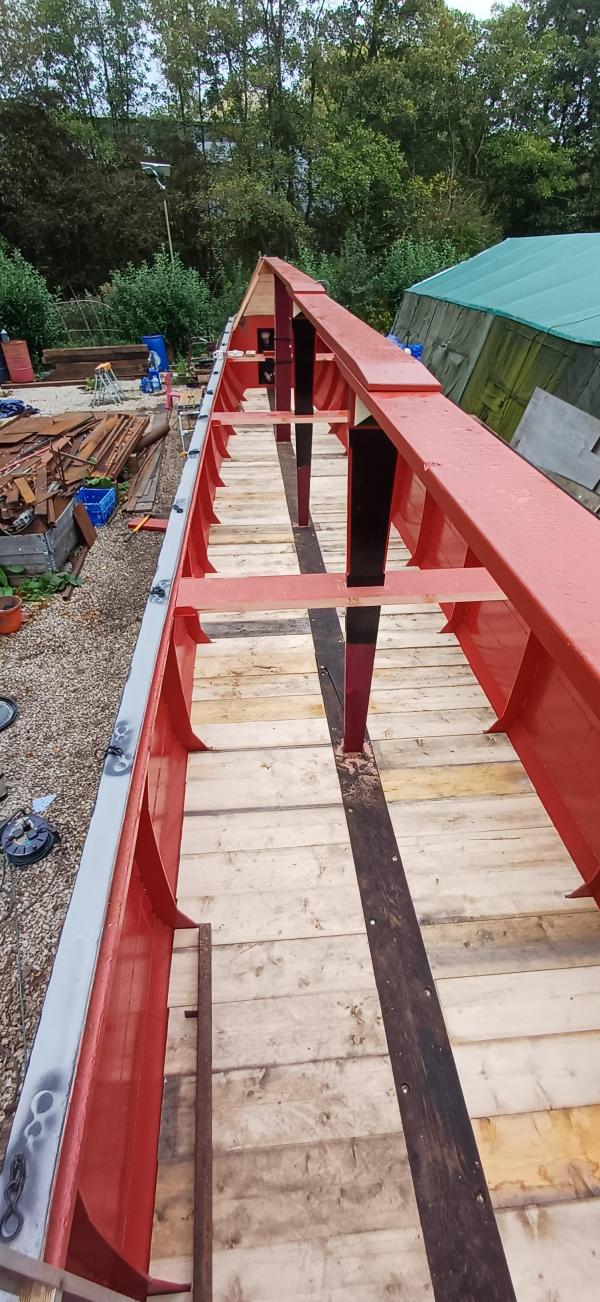 Norway during her build, deck detail