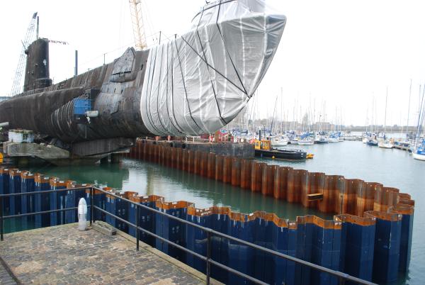 Alliance showing coffer dam - Jan 2012