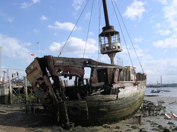 LV 38 in poor condition.  View of port bow looking aft.