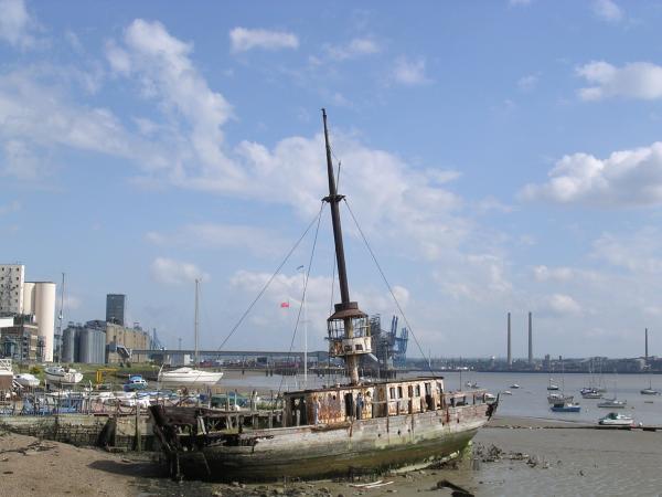 LV 38 in derelict state - view of port side.