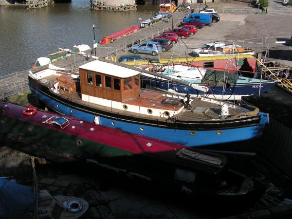 Truant on the hard, starboard side, c.2004