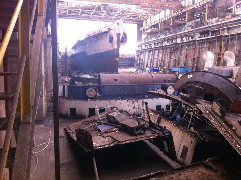 Manxman - being cut up following asbestos removal