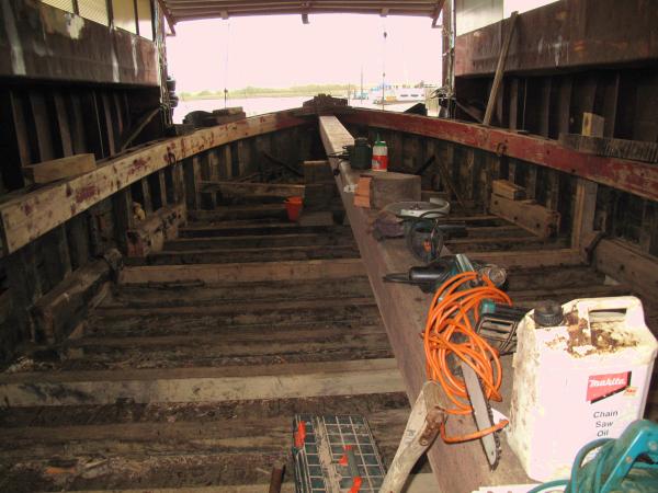Susan - in dry dock, undergoing restoration in Nov 13