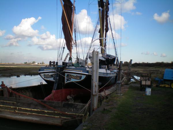 Stern view, in dry dock at Faversham