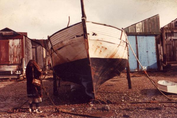 Gladys of Peel - on a beach in Wales c1983