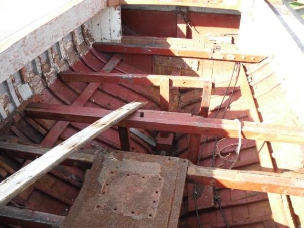 Terrier - former cockpit area showing damaged timbers on the left