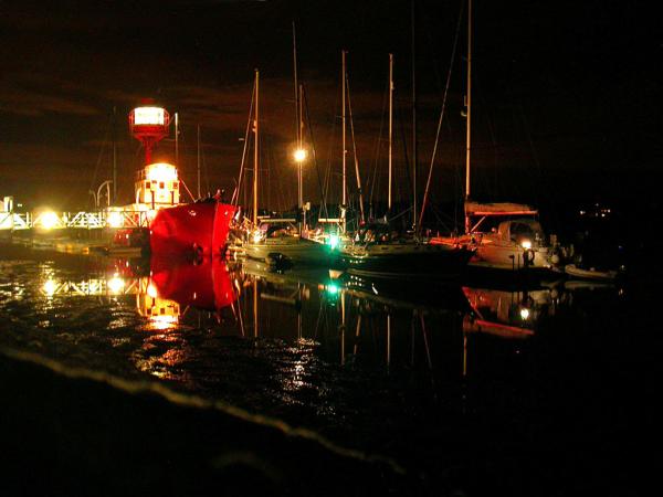 bow view, at night
