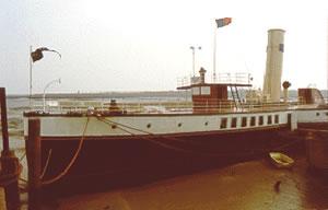 MEDWAY QUEEN - at Kingsnorth Industrial Estate pier. Port bow.