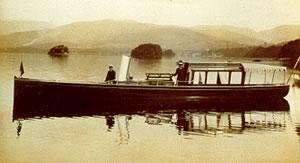 SHAMROCK - in 1906 with original owner. Port side.