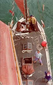 NELL - main deck looking down from mast head.