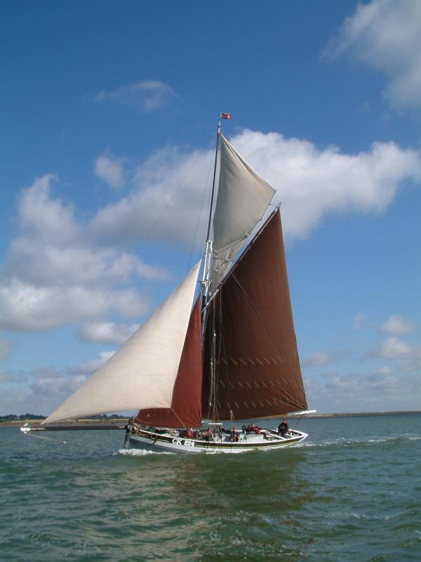 Sallie under sail - port side