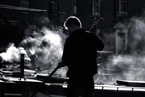 Getting ready for the off at a historic narrow boat gathering in Chester