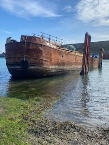 Barge Number 9 near to shore