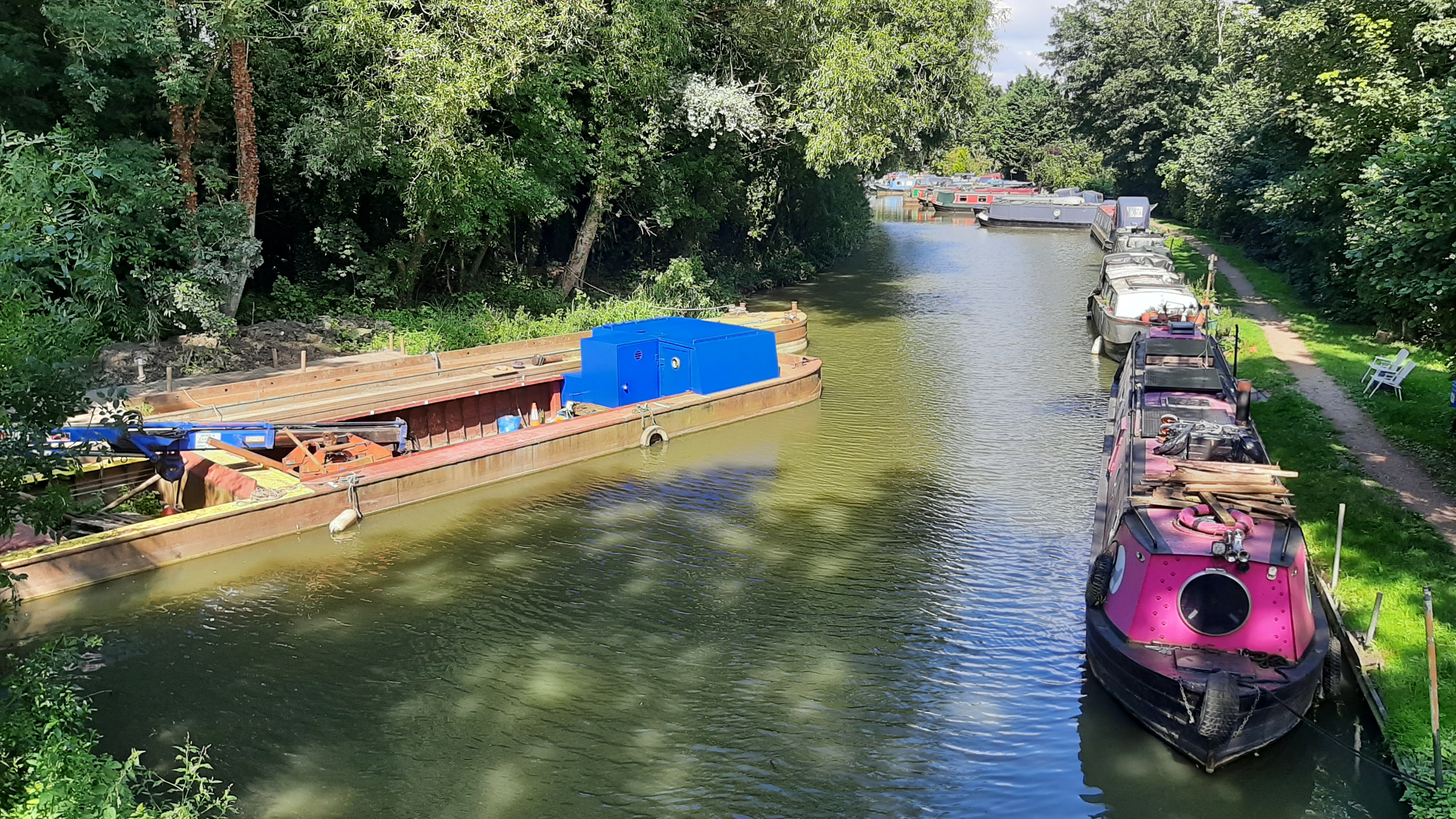 Louise across a canal