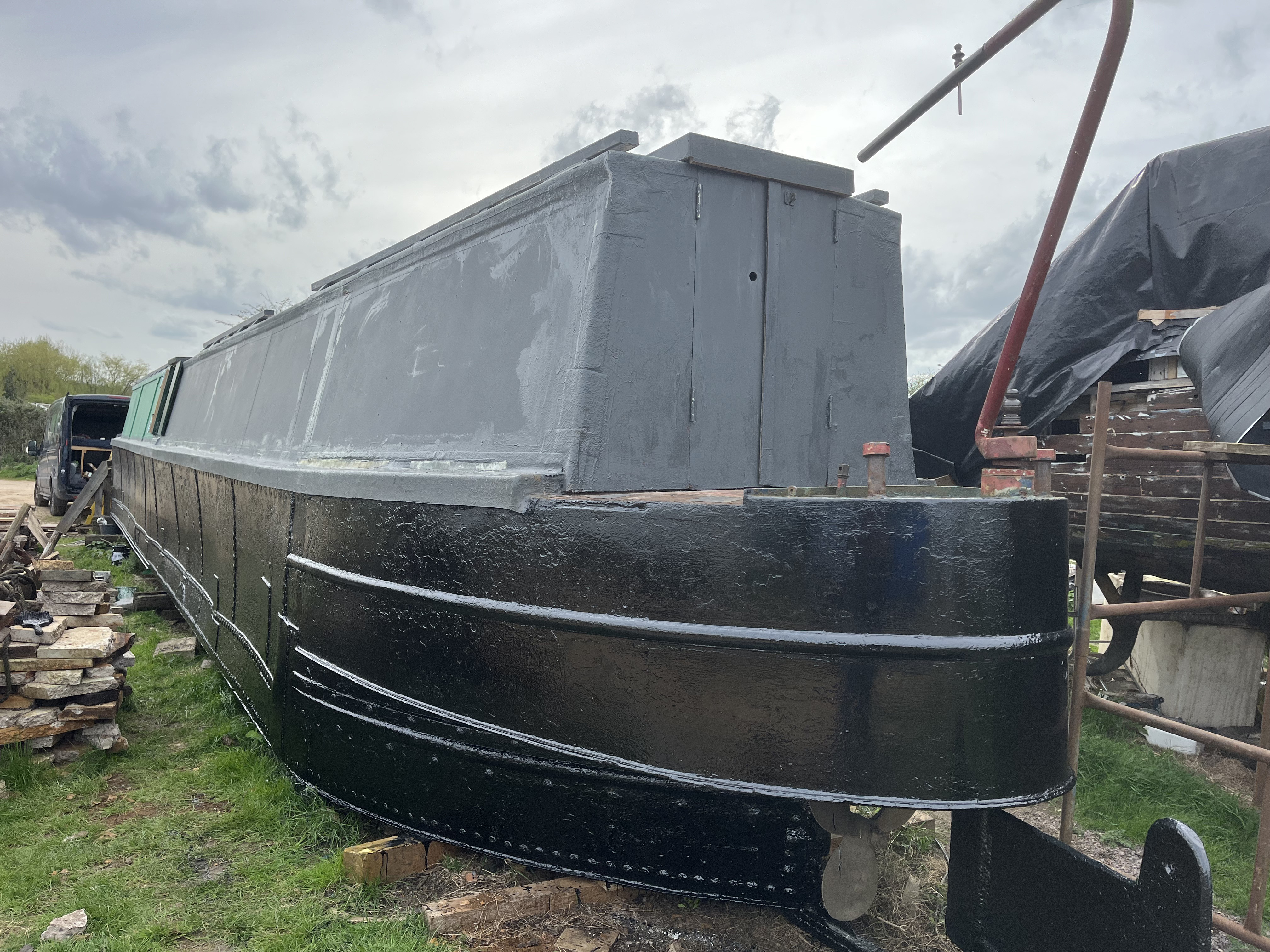 Ivy Hotholer's hull de-rusted, sealed and painted